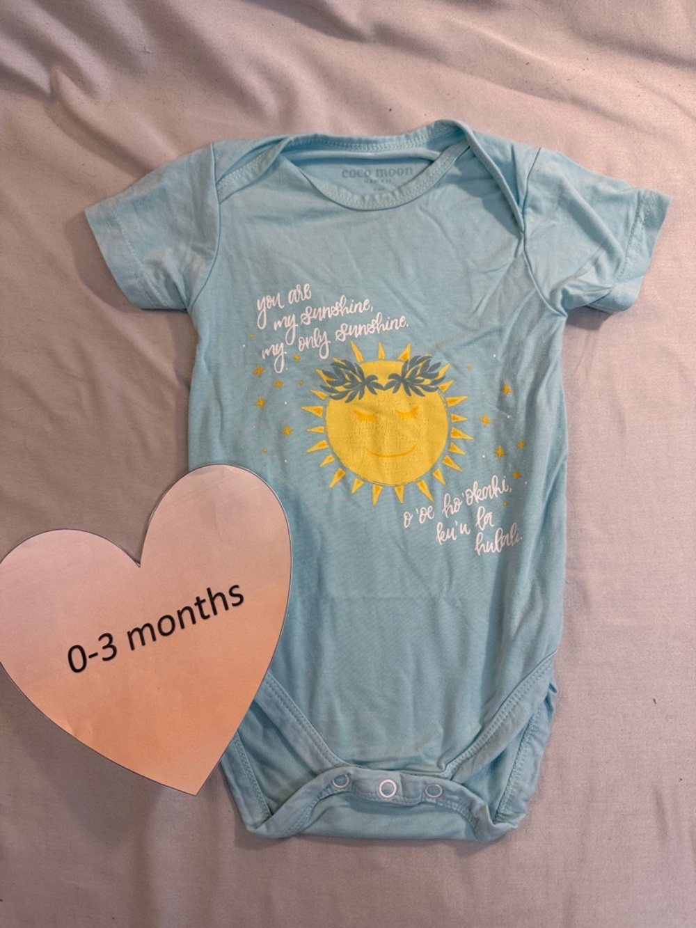 Coco Moon - Bamboo Newborn Sunny Smiles Blue Kids Bodysuit Onesie Top